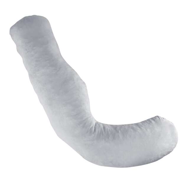 Aamira Light Grey Pregnancy Maternity Pillow, 145x25x25cm L Shaped Memory Foam Silver Light Grey L Shape - Light Grey 1