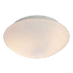 Vento 2 Light Flush Round Bathroom Ceiling Light Opal Glass IP44, E27