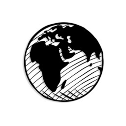 Decortie Our Planet Metal Wall Art 55x55cm Black