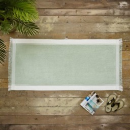 Lyndon Shoreline Stripe Beach Towel Soft Sage