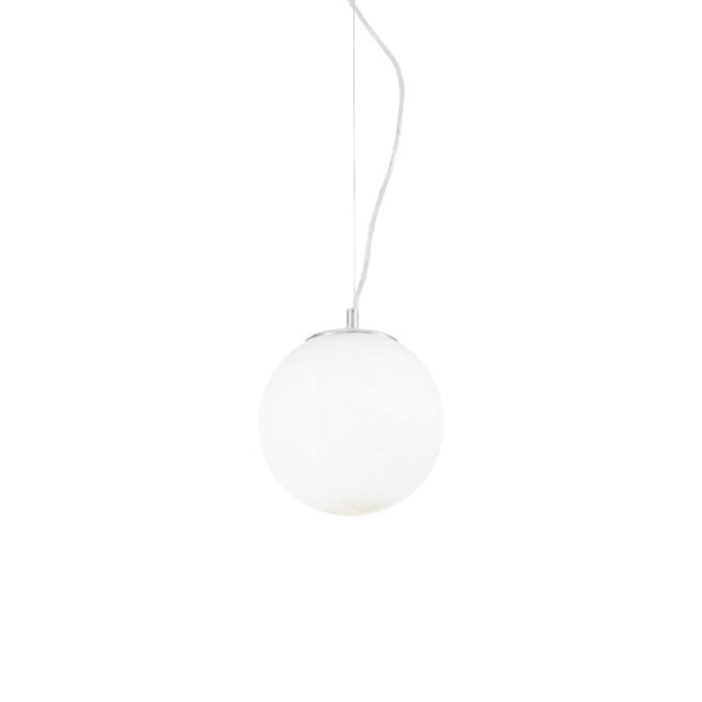 Mapa Bianco 1 Light Small Globe Ceiling Pendant White, E27