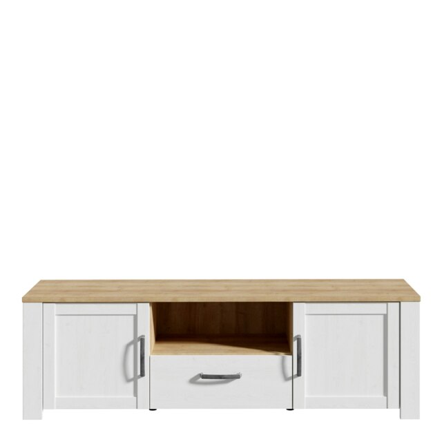 Bohol TV Unit inc. LED Light in Riviera Oak/White