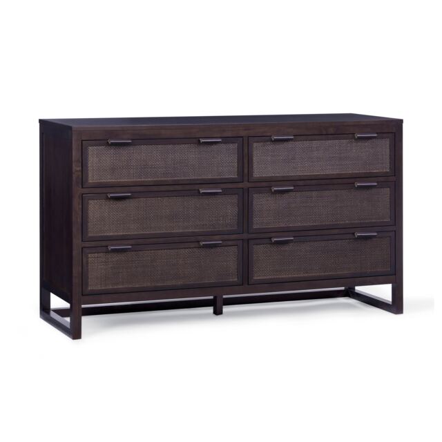 Teamson Home Hatteras Chest of Drawers 6 Drawer Bedroom Dresser, Espresso