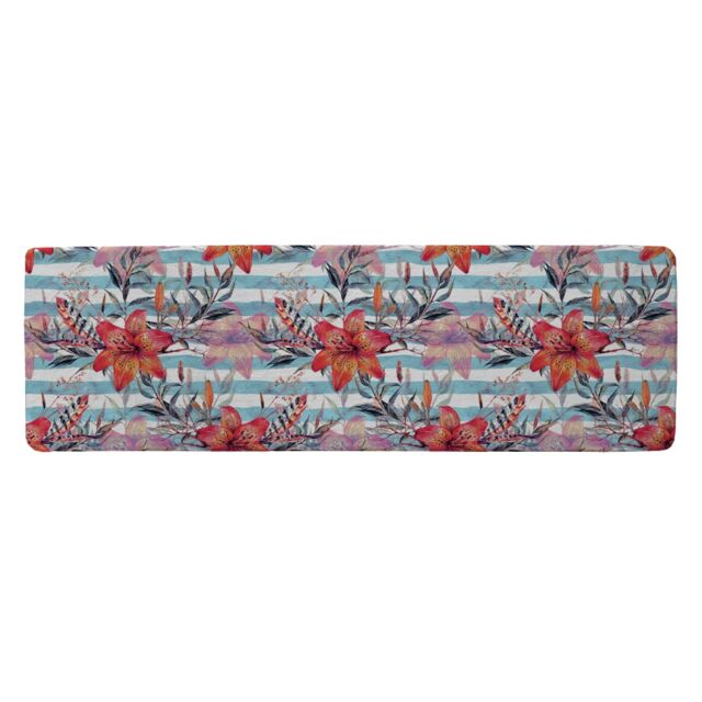 Bouquet Of Watercolor Tiger Lilies Runner Rug Multi