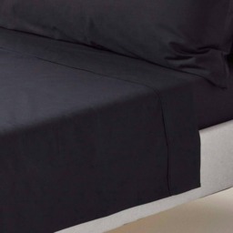 Homescapes Black Egyptian Cotton Flat Sheet 200 TC, Single Black Single