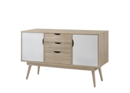 Alford Sideboard with 2 Doors & 3 Drawers White & Oak
