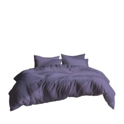 Plain Dyed Easy Care Polycotton Duvet Cover And Pillowcase/s Set Bed Linen Purple Purple Lilac Double