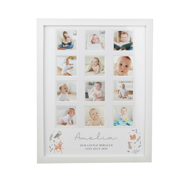 Personalised Woodland Animal White Multi Photo Frame White One Size