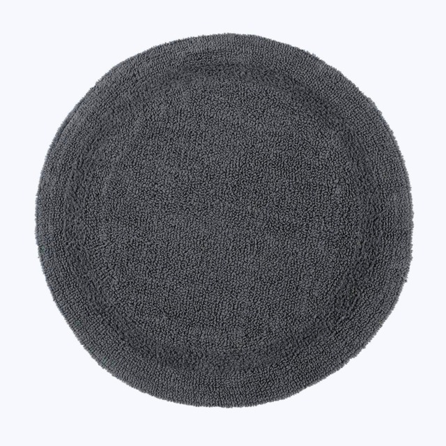 Homescapes Luxury Reversible Round Bath Mat Grey 80 cm