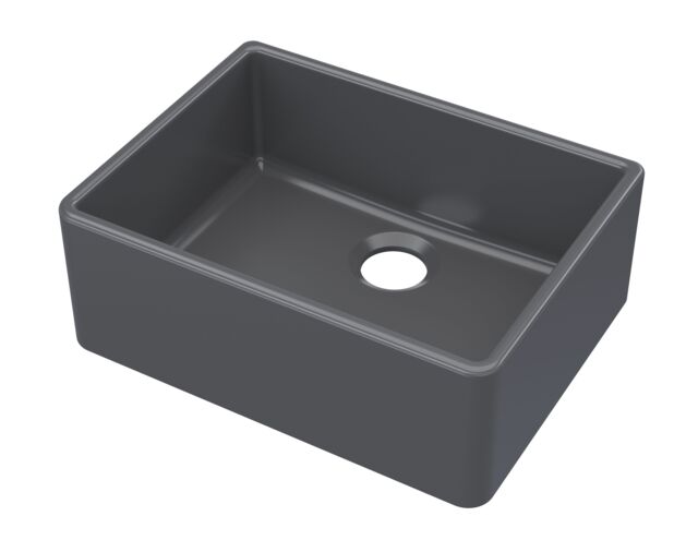 Balterley Fireclay Kitchen Single Bowl Butler Sink Grey Soft Black 1