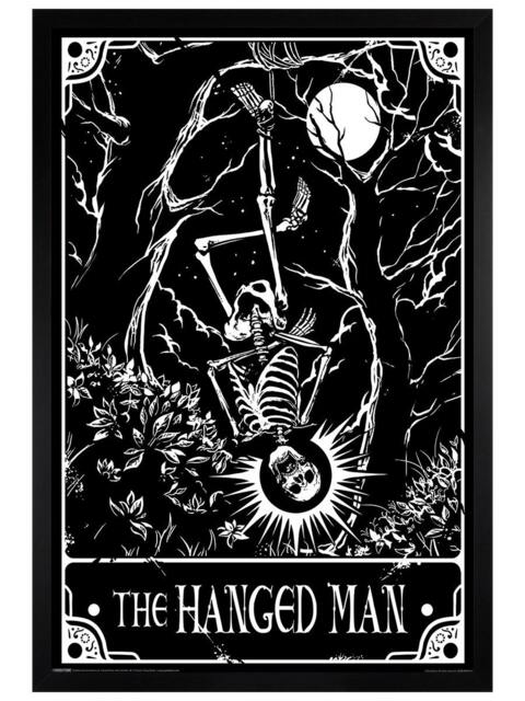 Black Wooden Framed Deadly Tarot The Hanged Man Maxi Poster Multi