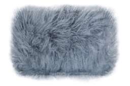 Bosie Real Mongolian Fur Grey Rectangular Cushion Grey