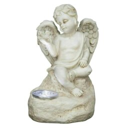 GardenKraft 11109 Cupid Outdoor Solar Ornament
