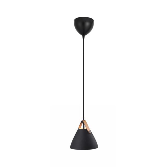 Nordlux Strap Indoor Pendant Light Black Metal GU10 Brown & Black Strap - Mains Powered, IP20