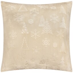 Furn Festive Time Embossed Fleece Cushion Cream Natural 50 x 50 cm 1