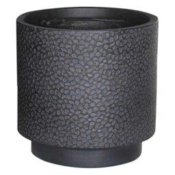 Hammered Stone Black Cylinder Planter, Outdoor Plant Pot D30 H30 cm, 17.2 ltrs Cap.