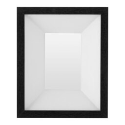 Box Design Black Photo Frame With Crisp White Interior,Photo Holder With Hooks,Decorative MDF Wall Frame Black One Size