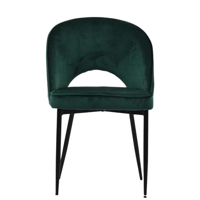 Lakeland Furniture Flair Green Velvet Black Leg Dining Chair