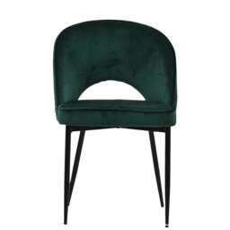 Lakeland Furniture Flair Green Velvet Black Leg Dining Chair