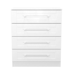 Ripon 4 Drawer Chest of Drawers in White Ash (Ready Assembled) White White Ash
