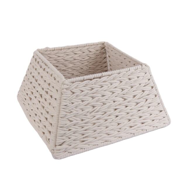 47cm Square Christmas Tree Skirt Stand Decorative Base Festive Xmas PVC Rope Multi White Rope 1