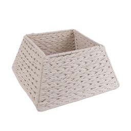 47cm Square Christmas Tree Skirt Stand Decorative Base Festive Xmas PVC Rope Multi White Rope 1