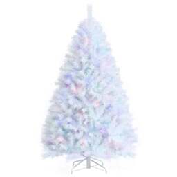 COSTWAY 150CM White Hinged Artificial Christmas Tree with 792 Tips