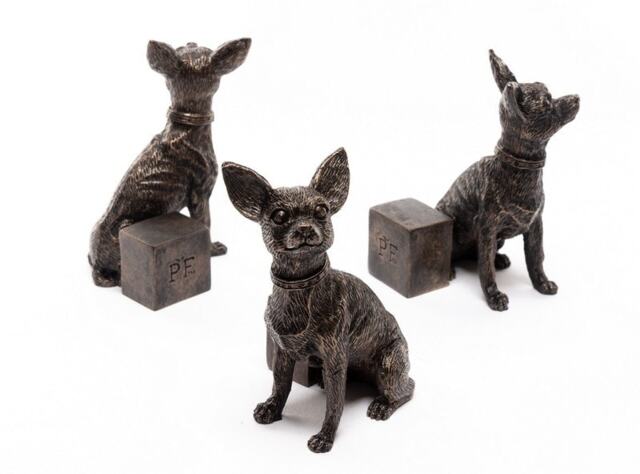 Chihuahua Plant Pot Feet - Set of 3 - L5 x W6 x H9.5 cm Grey
