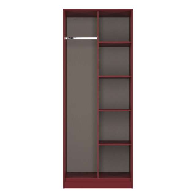 Beijing Tall Open Wardrobe in Red Matt (Ready Assembled) Red Red Matt