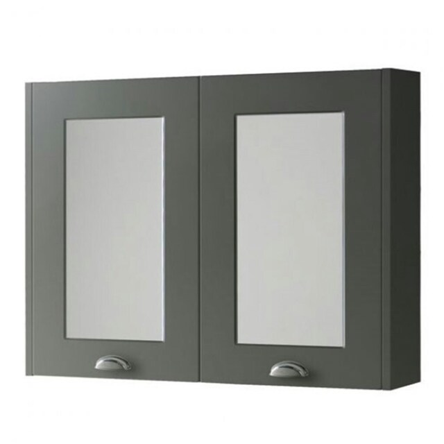 Bathroom Mirror Cabinet 800mm Wide - Matt Grey - (Aberdeen) Grey Grey 1