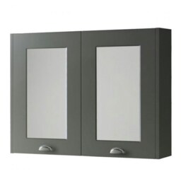 Bathroom Mirror Cabinet 800mm Wide - Matt Grey - (Aberdeen) Grey Grey 1