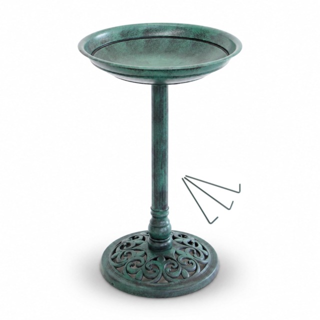 Traditional Ornamental Garden Pedestal Bird Bath Outdoor Water