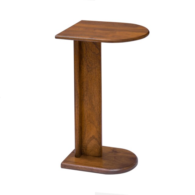 Ivy C-Shaped Solid Mango Wood Sofa Side Table for Living Room Bedroom