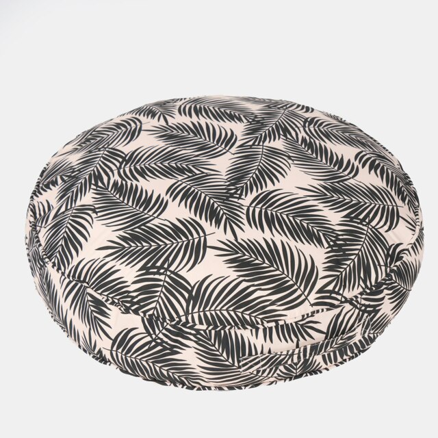 OHS Leaf Outdoor Garden Patio Deck Large Plump Round Water Resistant Floor Plush Seat Cushion Multi Monochrome 60cm