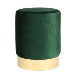 Harbour Housewares Round Velvet Foot Stool - Modern Dressing Table Pouffe Footstool Vanity Seats Vanity Chair Pouf Green Green 1