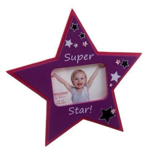 "Super star 4.5"" x 3"" Purple & Red Photo Frame"