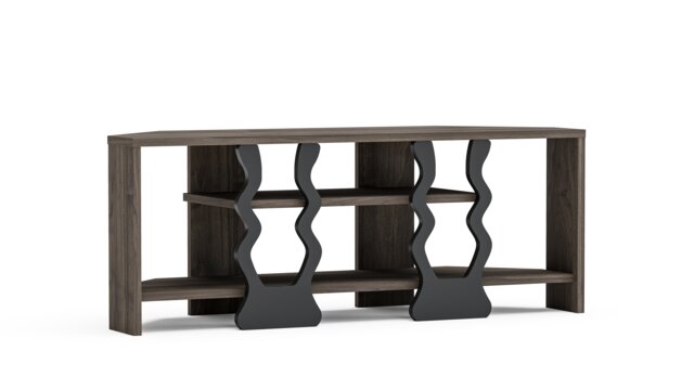 Decorotika Firal Corner TV Unit for TVs up to 45 inches with Open Shelves