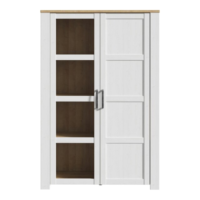 Bohol Display Cabinet inc. 2x LED Lights in Riviera Oak/White