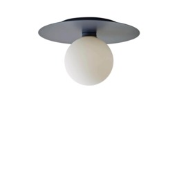 ValueLights Darla Navy Frosted Globe Bathroom Ceiling Light & Bulb Blue