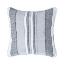 Homescapes Cotton Striped Monochrome Cushion Cover Morocco - 45 x 45 cm Grey Monochrome 45 x 45 cm