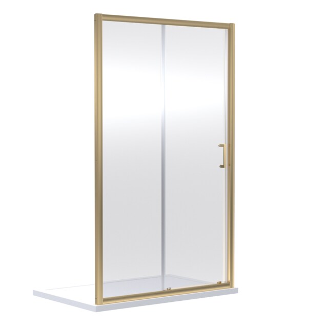 Balterley Ruwa Toughened Safety Glass Sliding Shower Door - Balterley Copper Brushed Brass 1