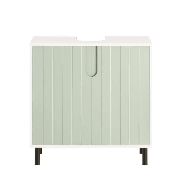 SoBuy Slim Under Sink Bathroom Cabinet with Adjustable Shelf, Green, 23.6x11.8x23.6 in, 11.2 kg - BZR139-GR