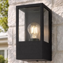 CGC Dave Black Stainless Steel Outdoor Wall Light Lantern E27 IP54