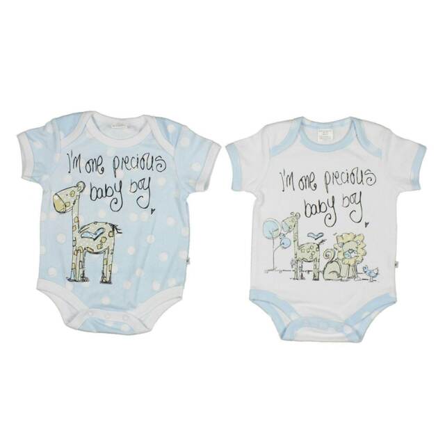 "Tracey Russell Polka Dot Set of 2 Suits ""Precious Baby Boy"" - In a Gift Box"