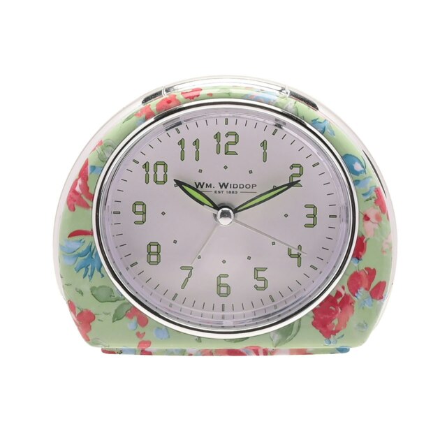 Wm.Widdop Quartz Alarm Clock - Green Leaf Design L/S/C Green
