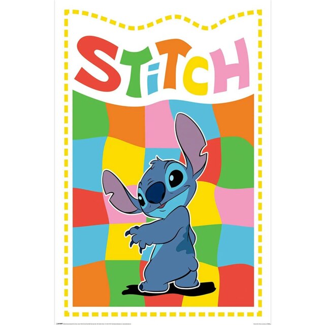 Lilo & Stitch Chequered Poster - Multicoloured - 61cm x 91cm