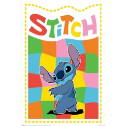 Lilo & Stitch Chequered Poster - Multicoloured - 61cm x 91cm