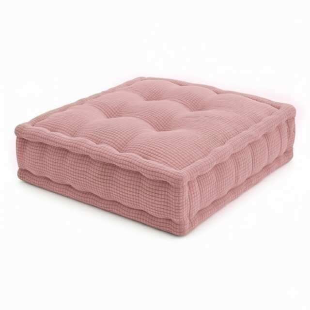 Teddy Fabric Square Booster Cushion Soft Seat Riser Pad for Dining Chair Pink