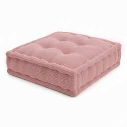 Teddy Fabric Square Booster Cushion Soft Seat Riser Pad for Dining Chair Pink