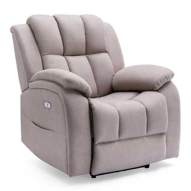 Brookline Manual Technology Fabric Recliner Gaming Lounge Sofa Chair (Pumice)